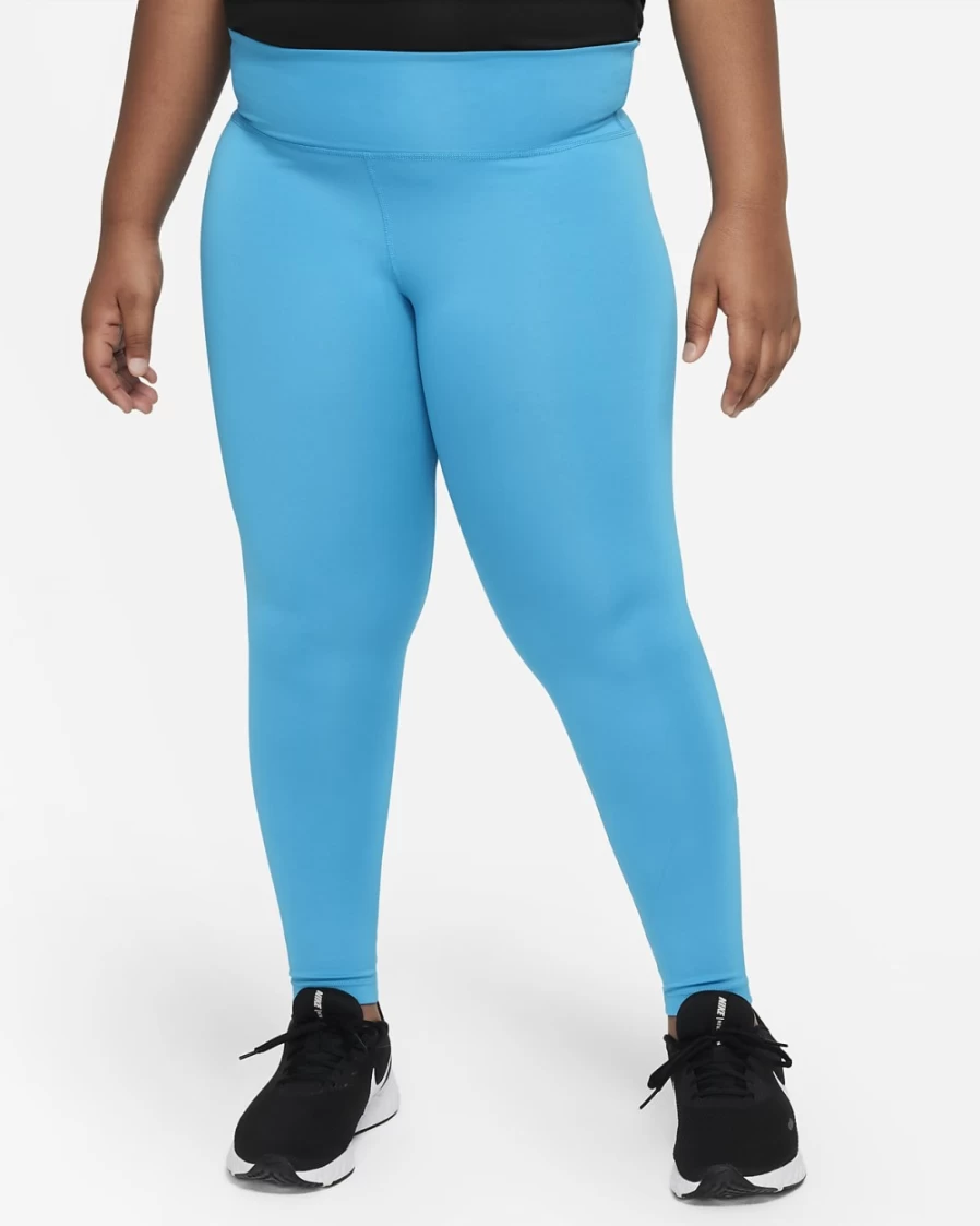 Nike Dri-FIT One Big Kids' Girls' Leggings - Laser Blue/White - Extended Size