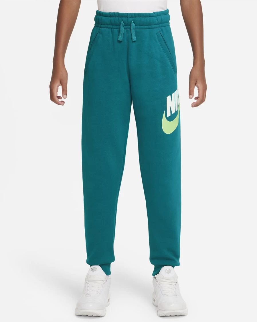 Nike Boys' Sportswear Club Fleece Pants - Bright Spruce, White & Barely Volt Color