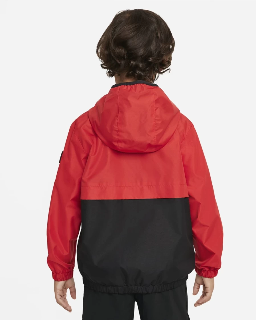 Nike Boys' University Red Windrunner Full-Zip Hooded Jacket - Sportswear Running Coat