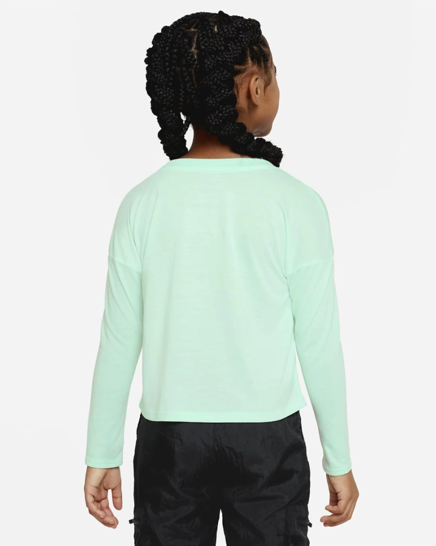 Nike Mint Foam Icon Clash Long Sleeve Tee for Girls - Little Kids' T-Shirt