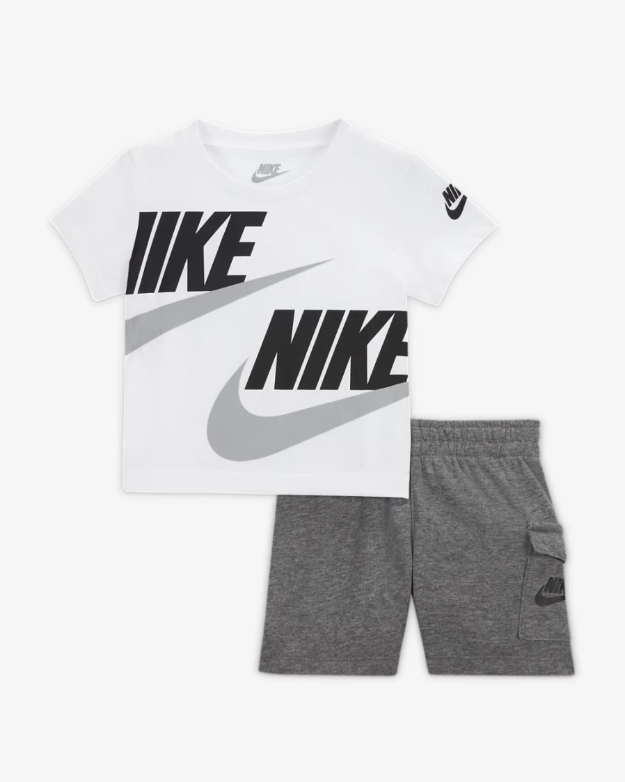 Nike Boys' Sportswear T-Shirt and Shorts Set in Carbon Heather (12-24 Months)